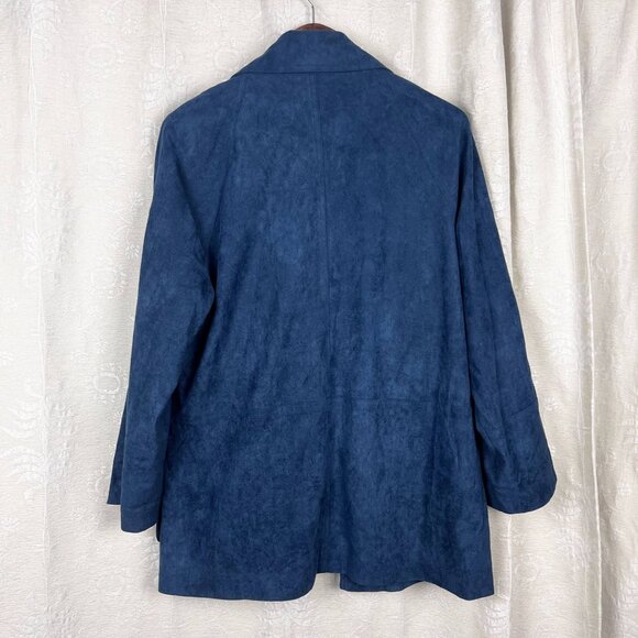 Ivy Jane faux suede open jacket d-ring roll-tab sleeve relaxed fit lagenlook - Picture 7 of 10